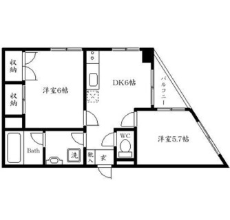 東京都新宿区弁天町 賃貸マンション 2DK